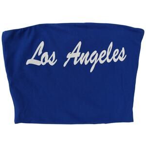 Better Be Los Angeles Blue Tube Top Size L Stretch Cotton Strapless Tee